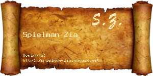 Spielman Zia névjegykártya